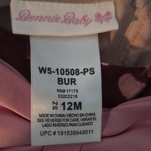 Bonnie Baby Pink and Burgundy Dress - Picture 1 of 2